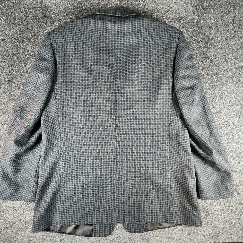 Dario di Napoli Gray Houndstooth Tweed 100% Wool Blazer‎ Sport Coat Jacket 46L